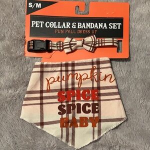 Autumn Plaid Dog Collar & Bandana Set